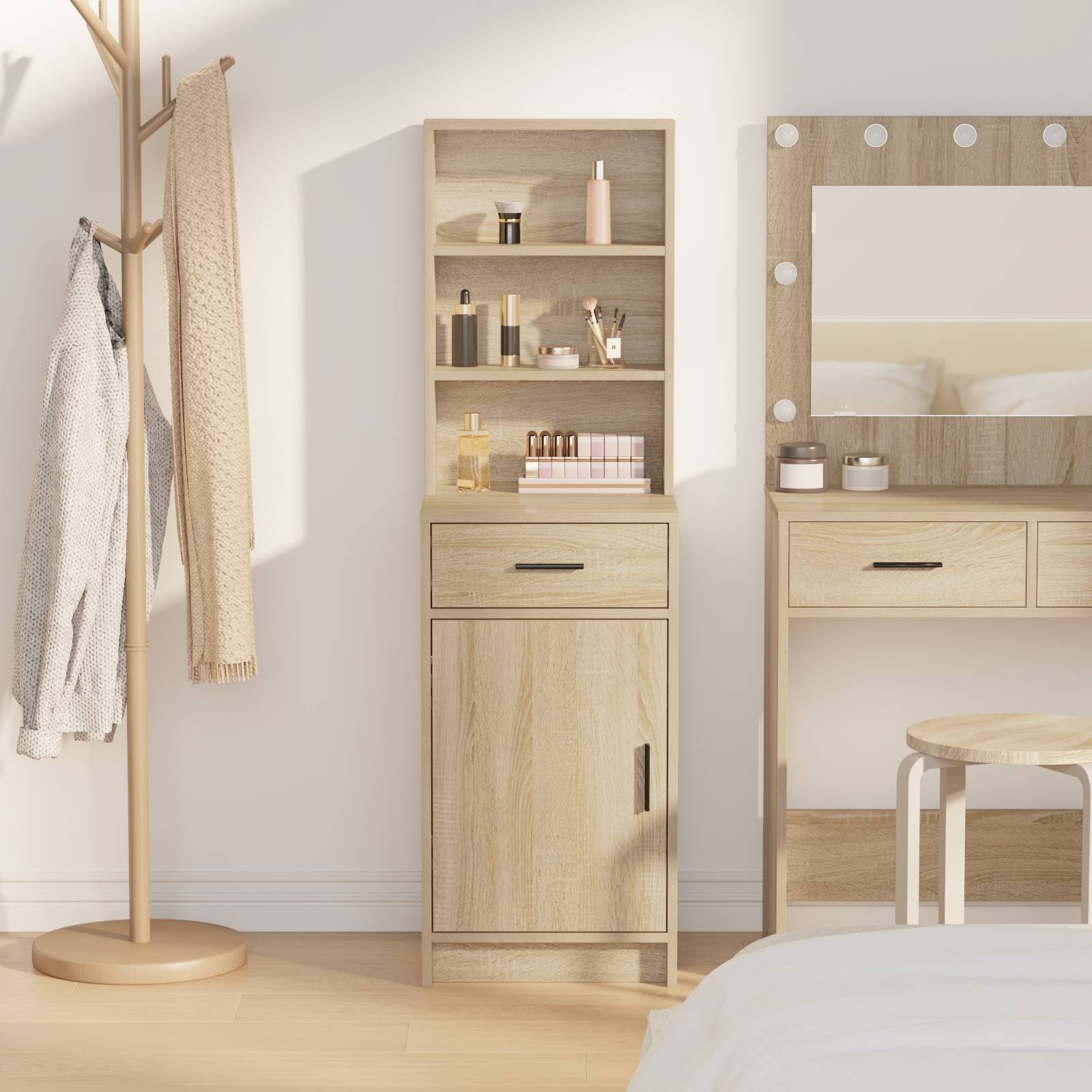 vidaXL Highboard Sonoma Eiche 40x41x135 cm Holzwerkstoff