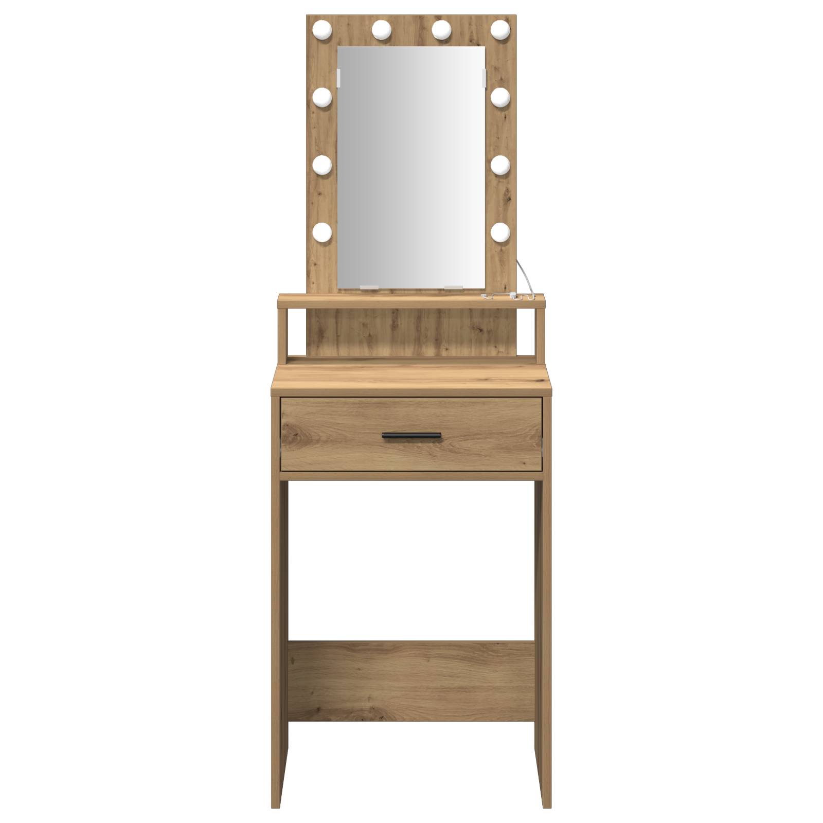 vidaXL Schminktisch mit LED-Leuchten Artisan Eiche 50x41x140 cm