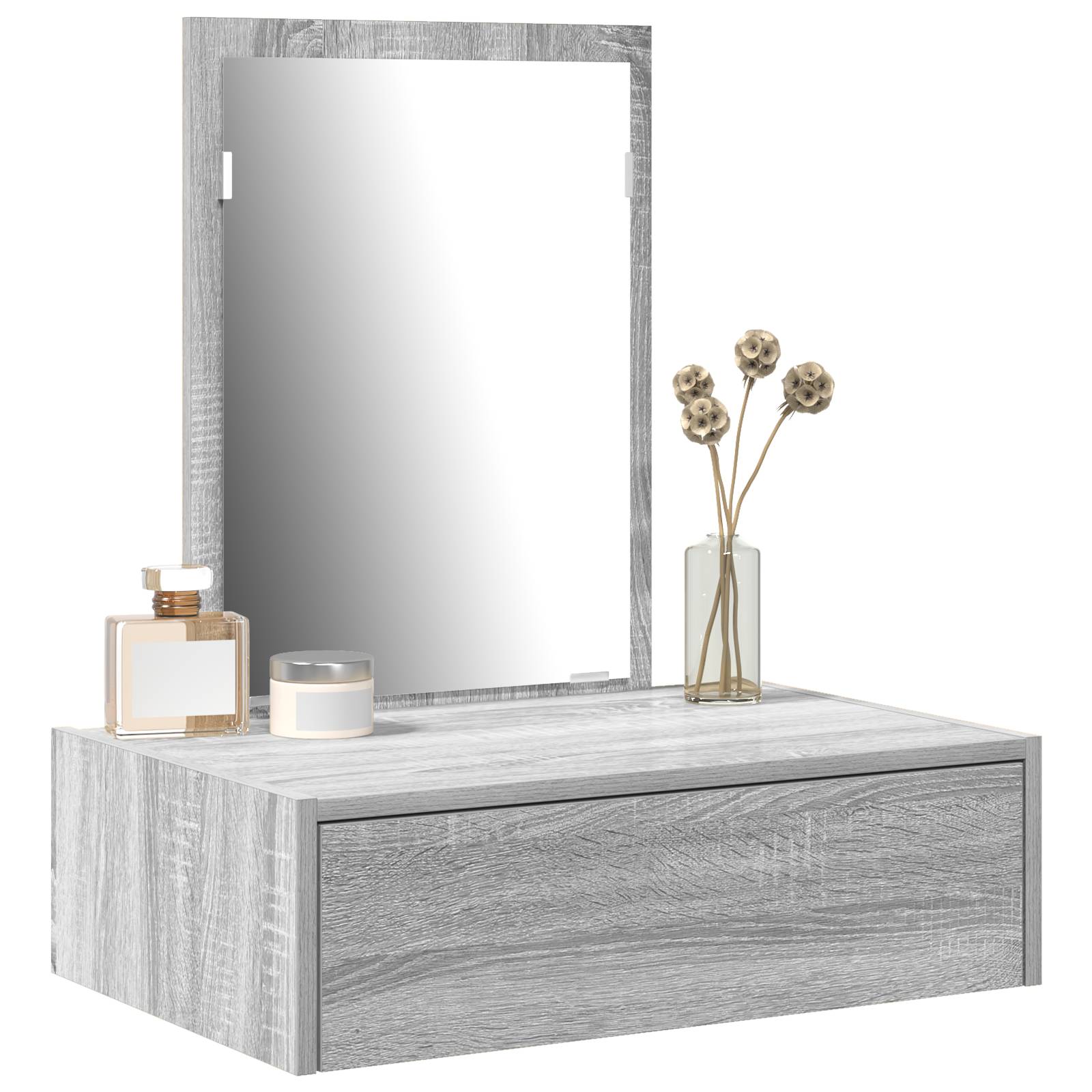 vidaXL Wand-Schminktisch Grau Sonoma 60x40x70 cm