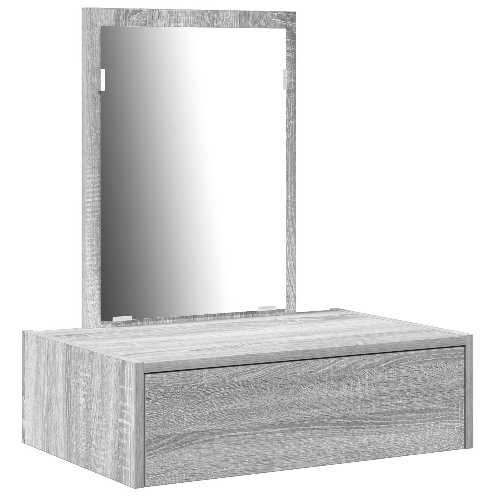 vidaXL Wand-Schminktisch Grau Sonoma 60x40x70 cm