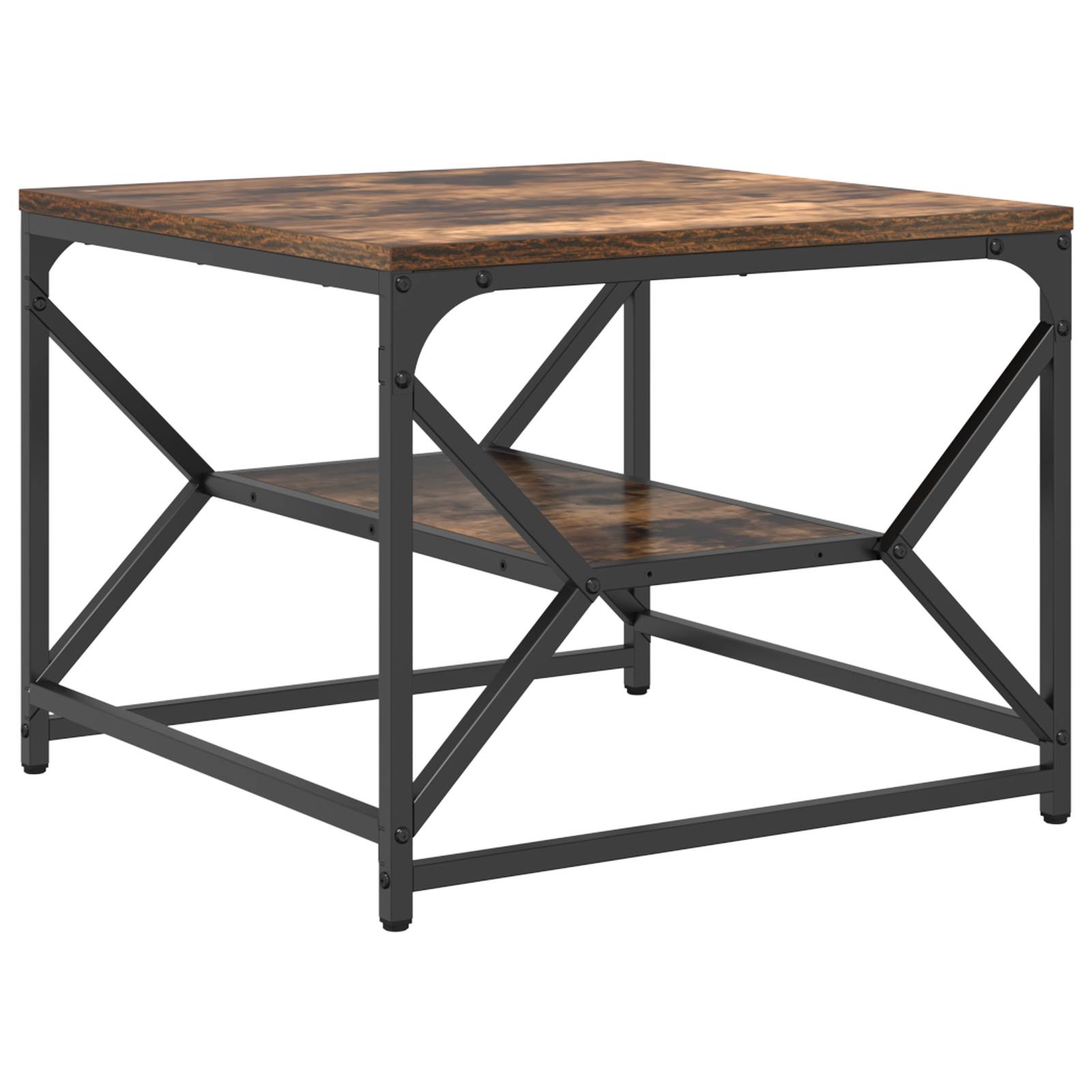 vidaXL Couchtisch mit Ablage Räuchereiche 51x50x40 cm Holzwerkstoff