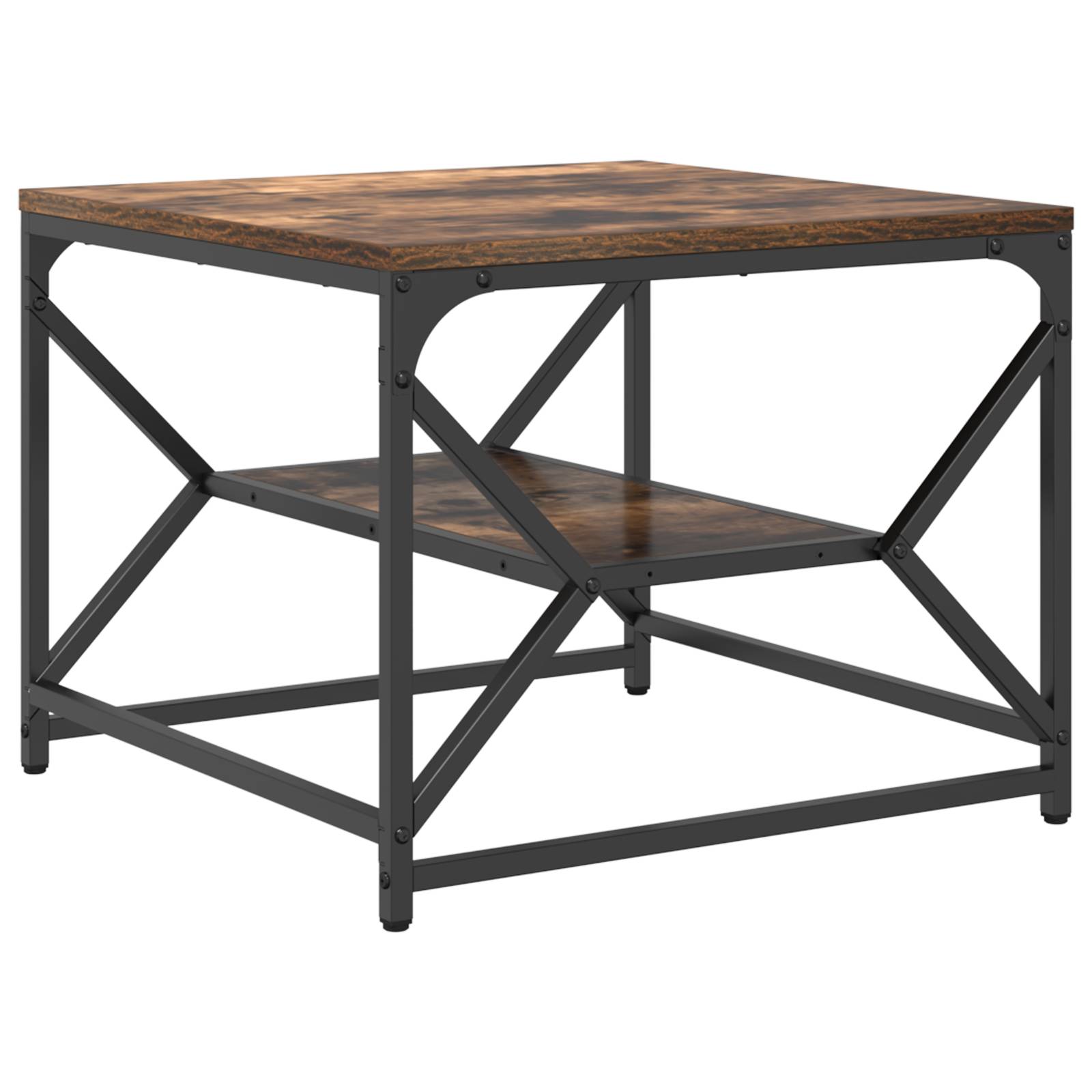 vidaXL Couchtisch mit Ablage Räuchereiche 51x50x40 cm Holzwerkstoff