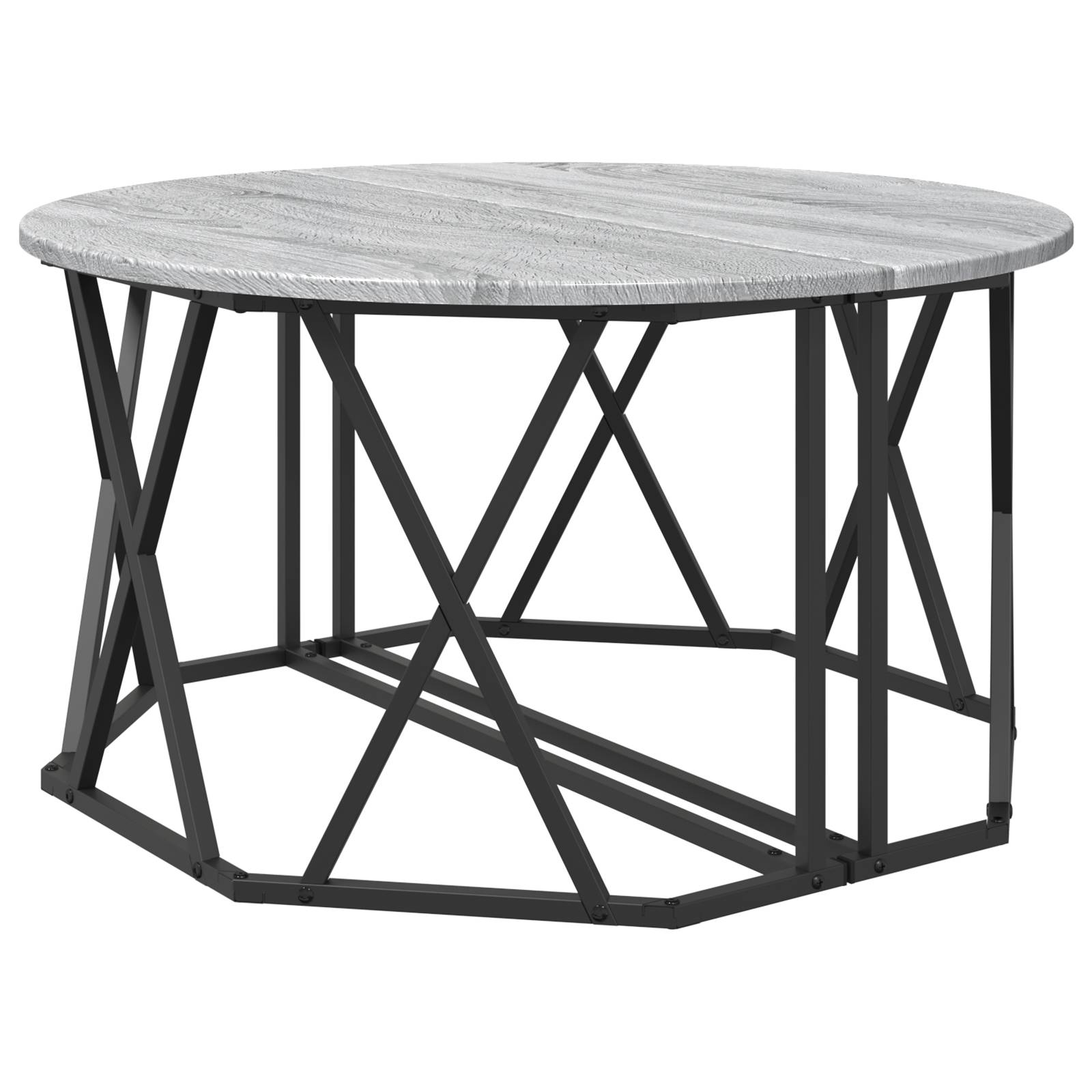 vidaXL Grauer Sonoma Couchtisch 80x80x42 cm Aus Stabilem Holz