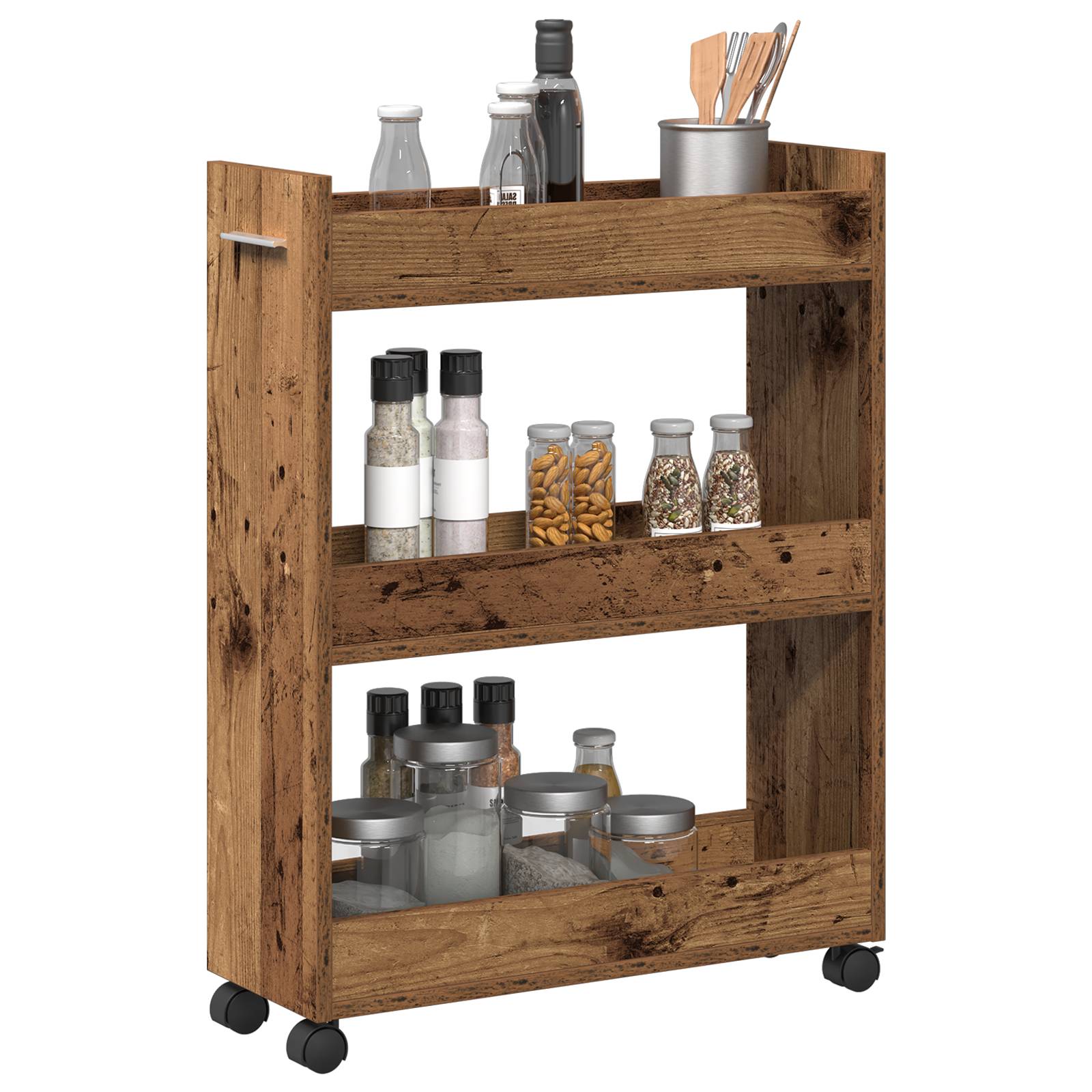 vidaXL Rollschrank Altholz 60x22x79 cm Holzwerkstoff