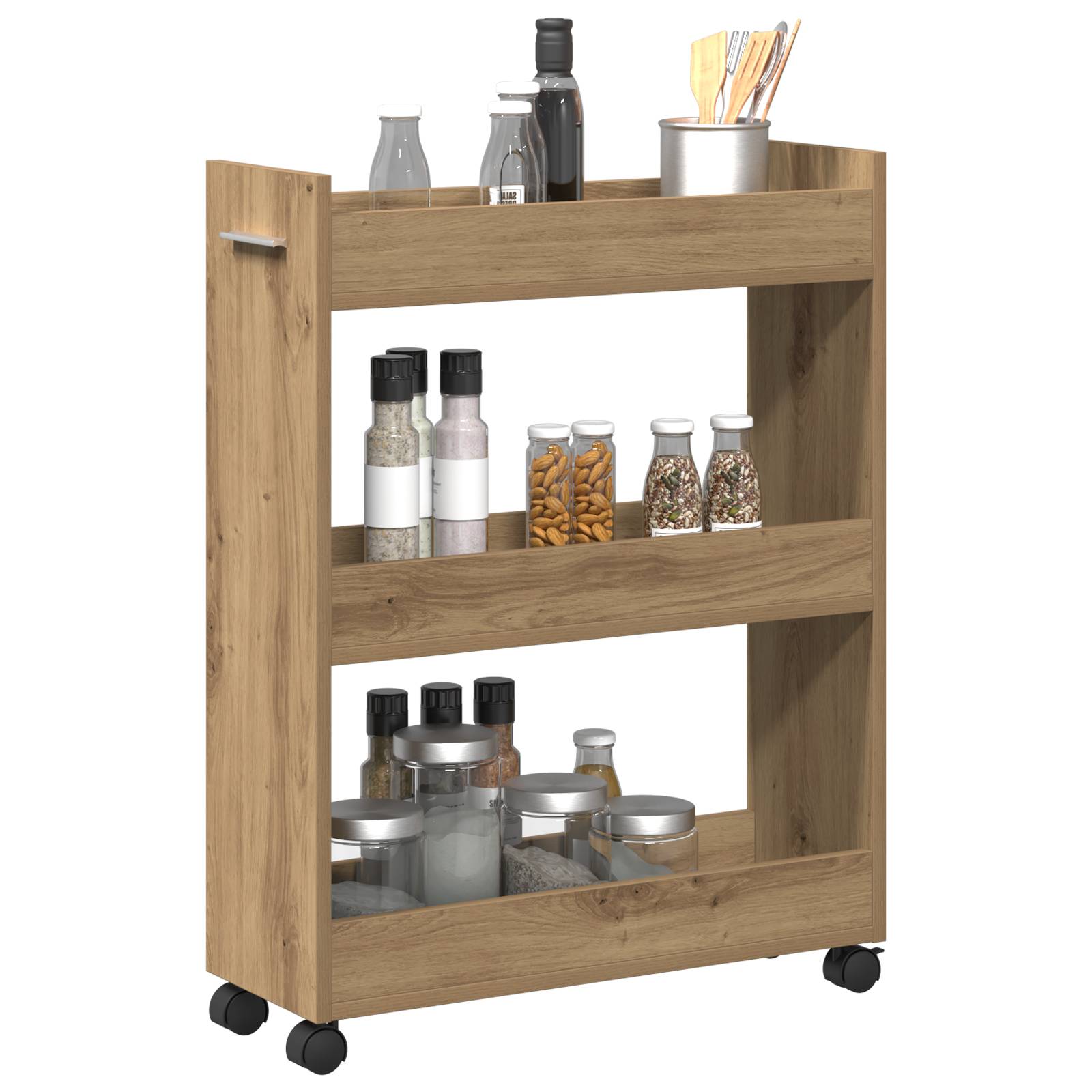 vidaXL Rollschrank Artisan Eiche 60x22x79 cm Holzwerkstoff