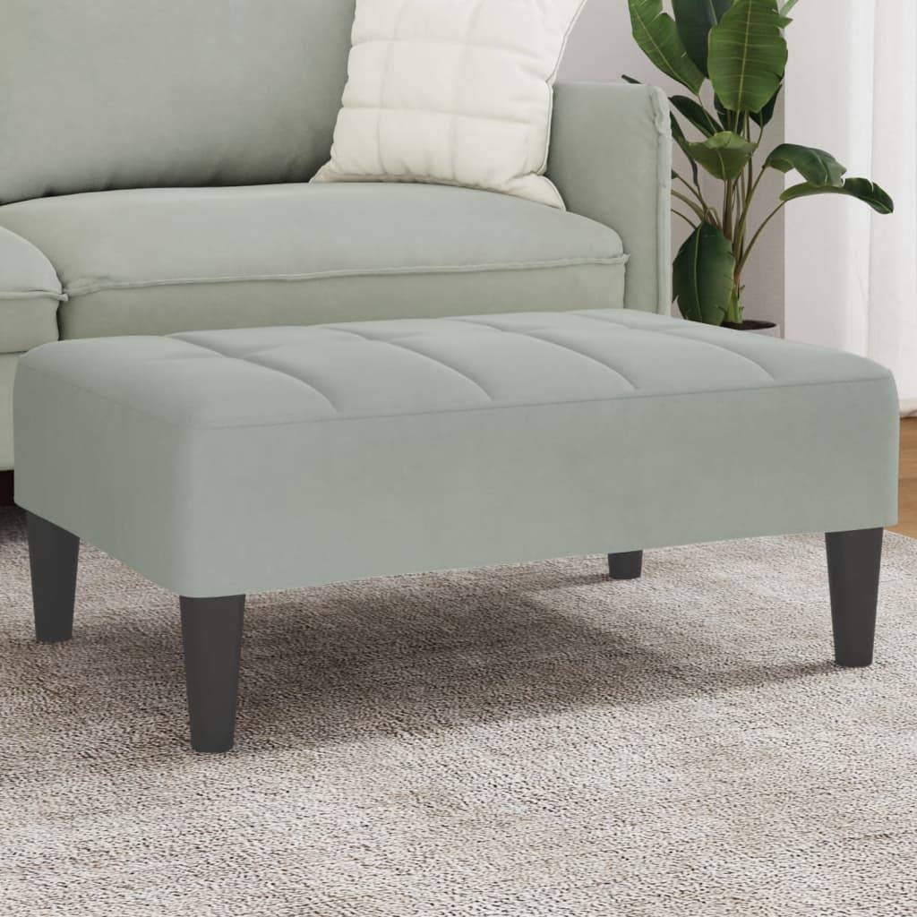 vidaXL Fußhocker Hellgrau 77x55x31 cm Samt