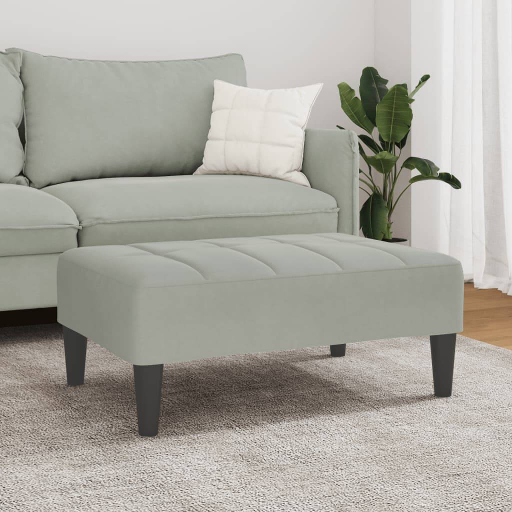 vidaXL Fußhocker Hellgrau 77x55x31 cm Samt