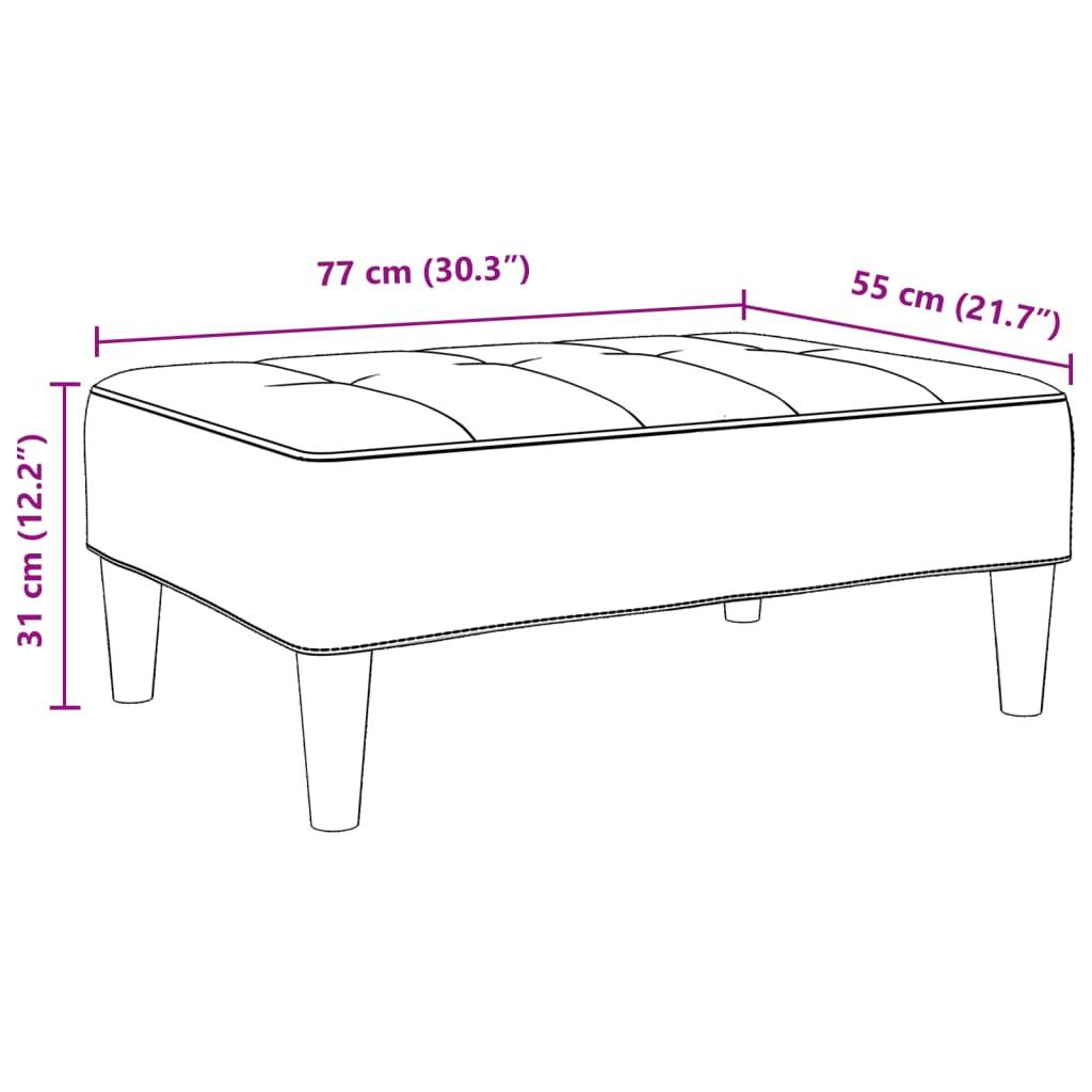 vidaXL Fußhocker Dunkelgrau 77x55x31 cm Stoff