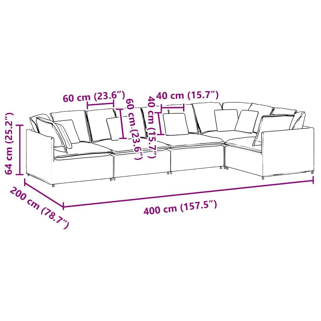 vidaXL Modulares Sofa mit Kissen Samt Dunkelgrün