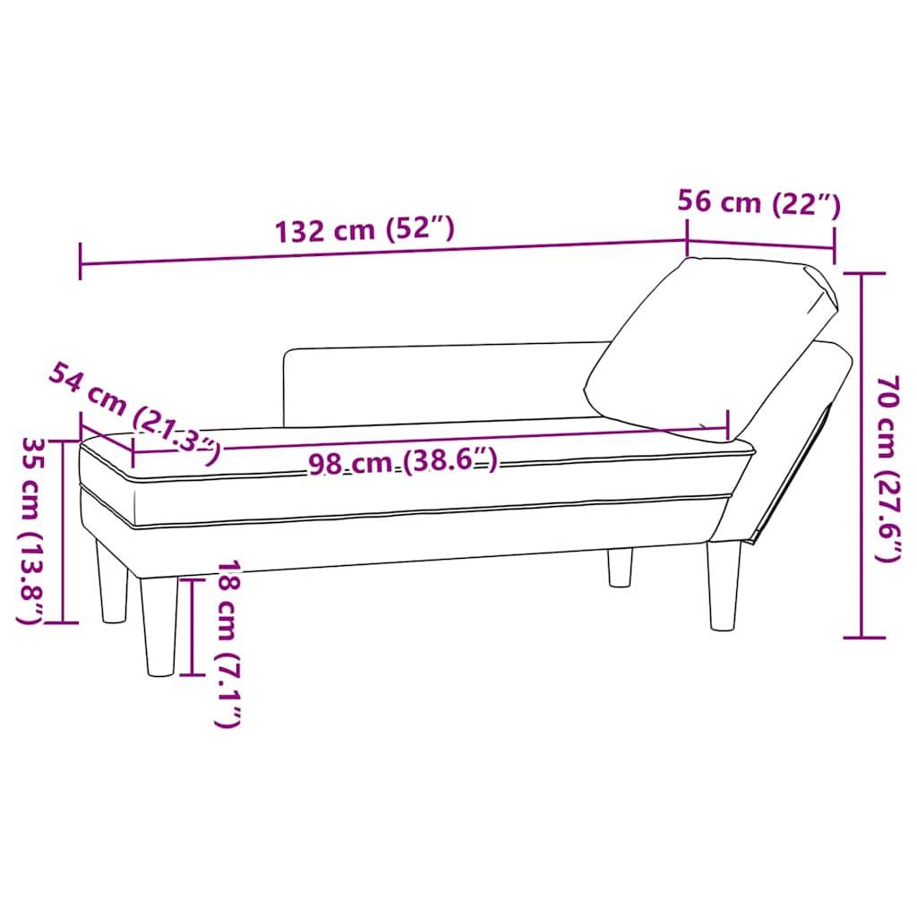 vidaXL Chaiselongue mit Kissen und Rechter Armlehne Blau Samt