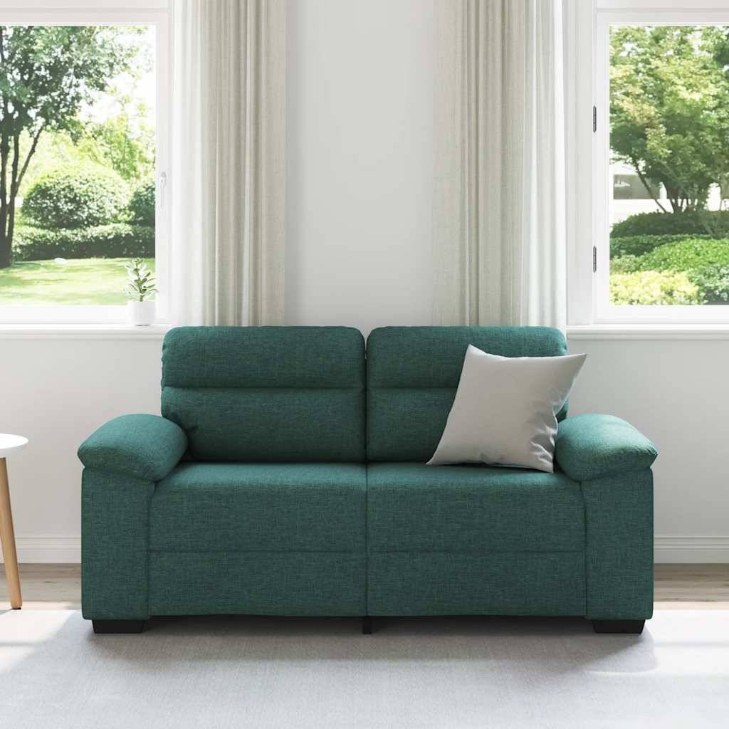 vidaXL 2-Sitzer-Sofa Dunkelgrün 120 cm Stoff