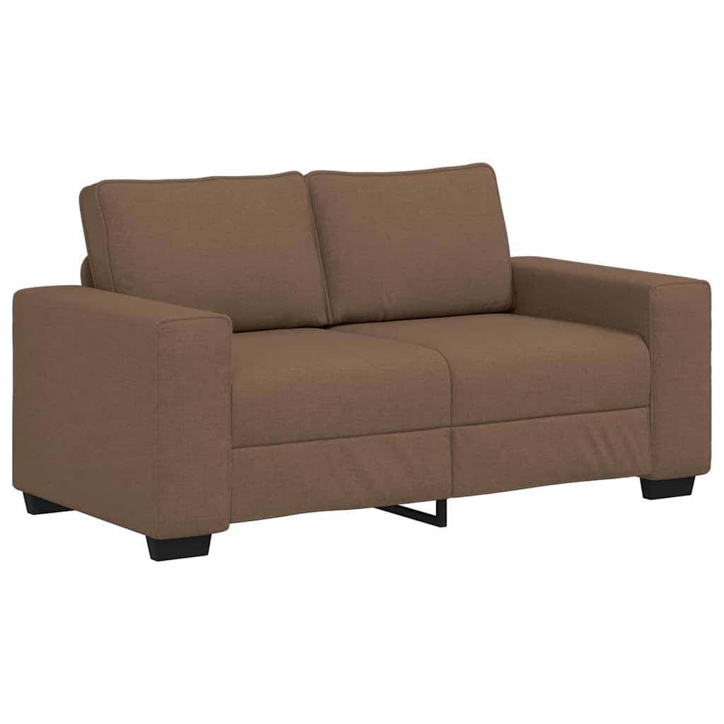 vidaXL 2-tlg. Sofagarnitur mit Kissen Braun Stoff