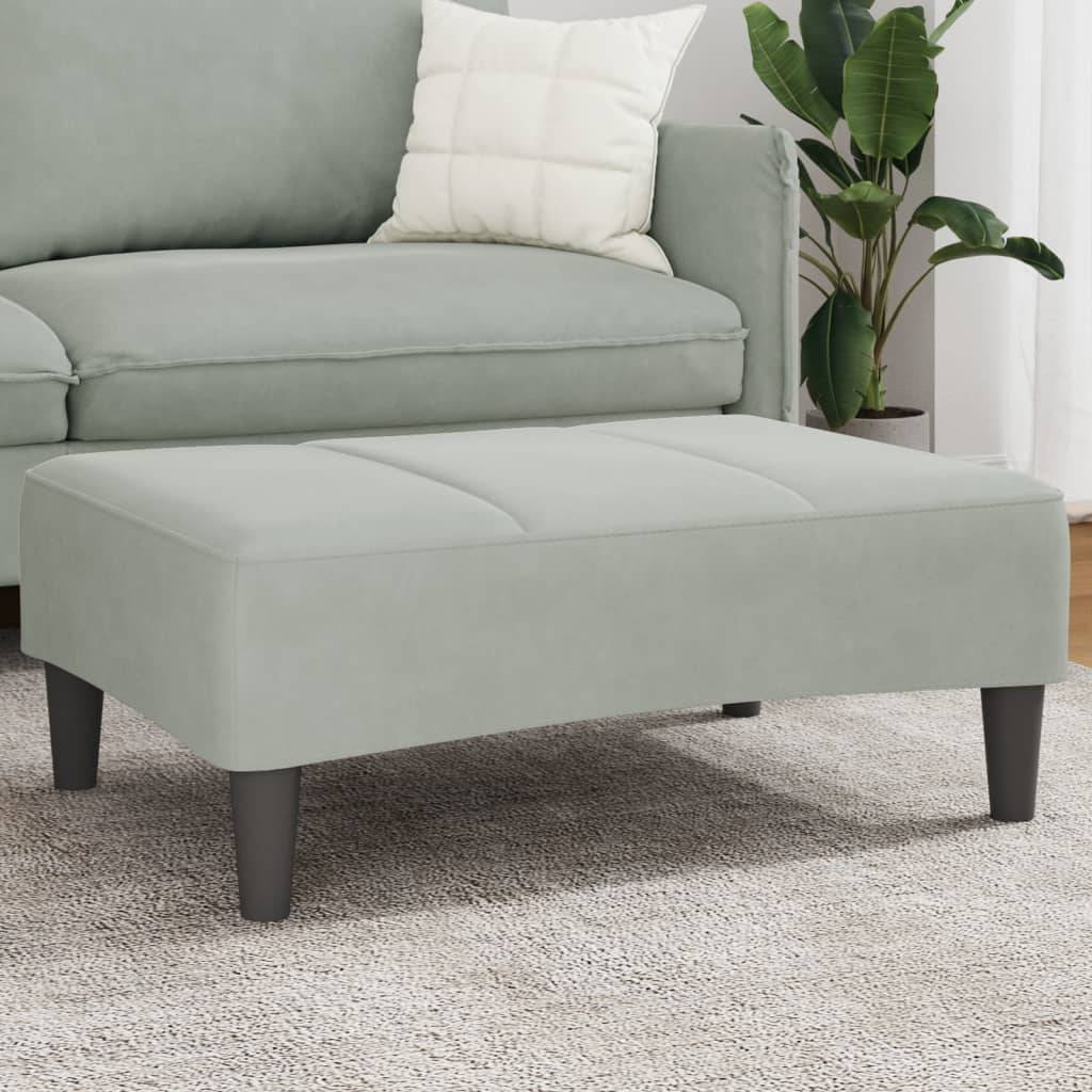 vidaXL Fußhocker Hellgrau 77x55x31 cm Samt