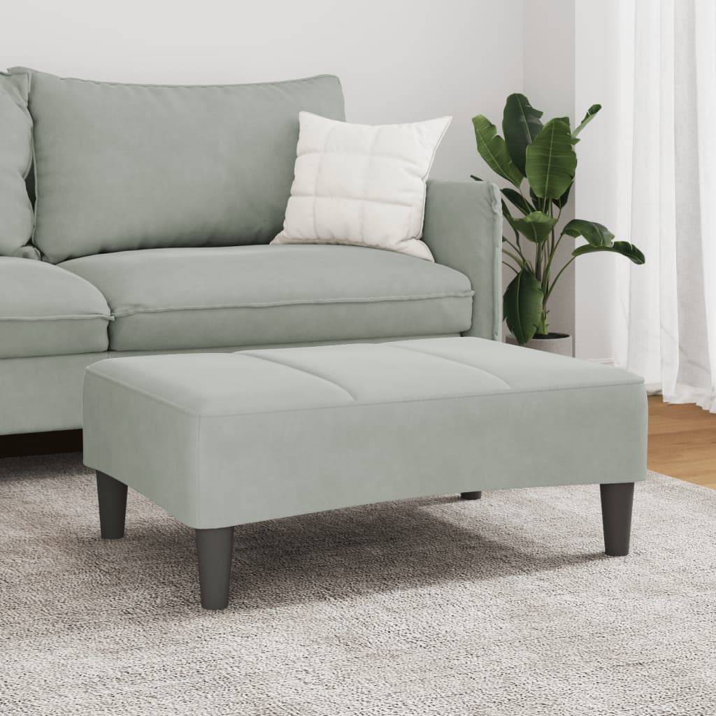 vidaXL Fußhocker Hellgrau 77x55x31 cm Samt