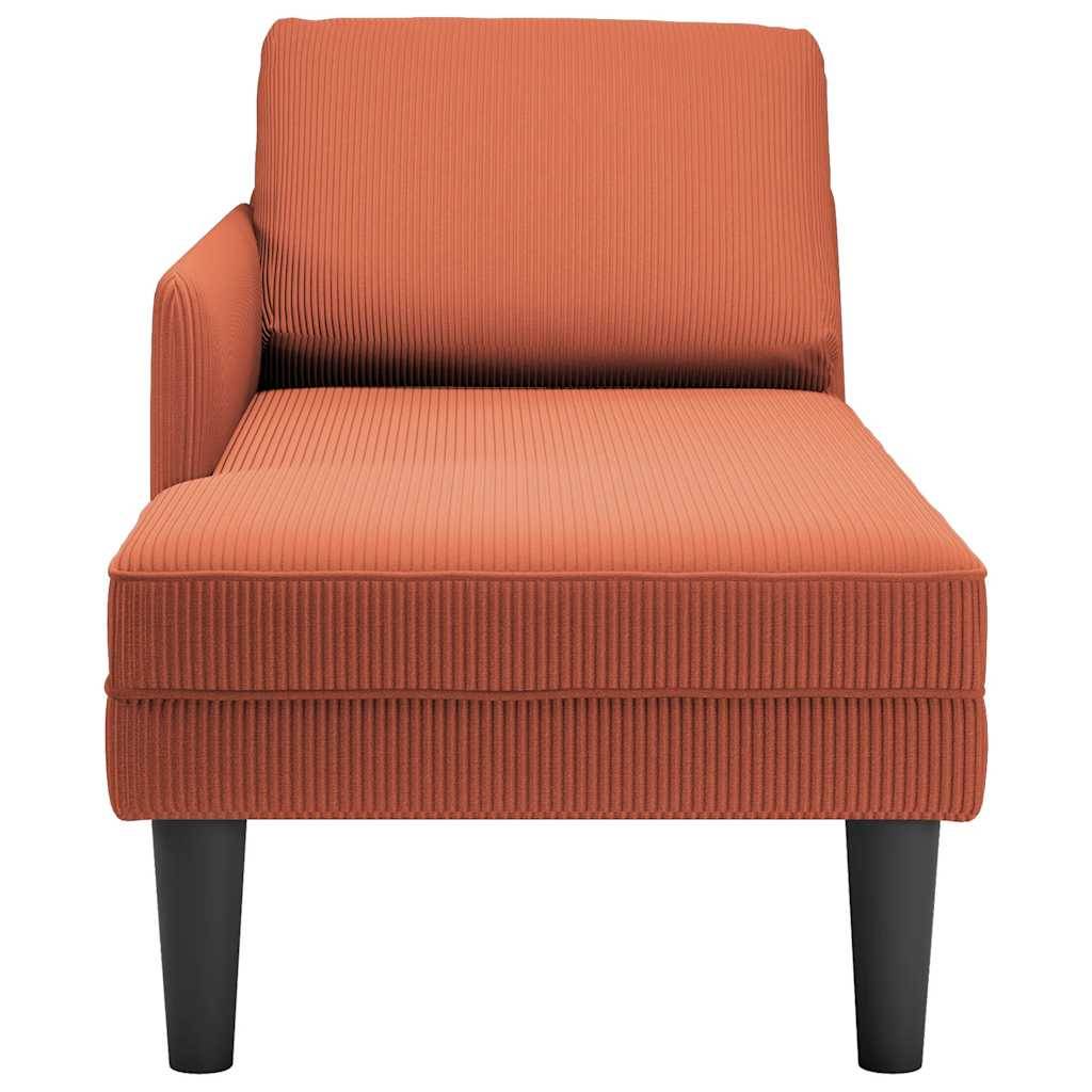vidaXL Chaiselongue mit Kissen Rot-orange Cordstoff