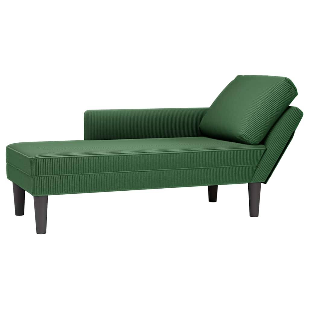 vidaXL Chaiselongue mit Kissen Dunkelgrün Cordstoff