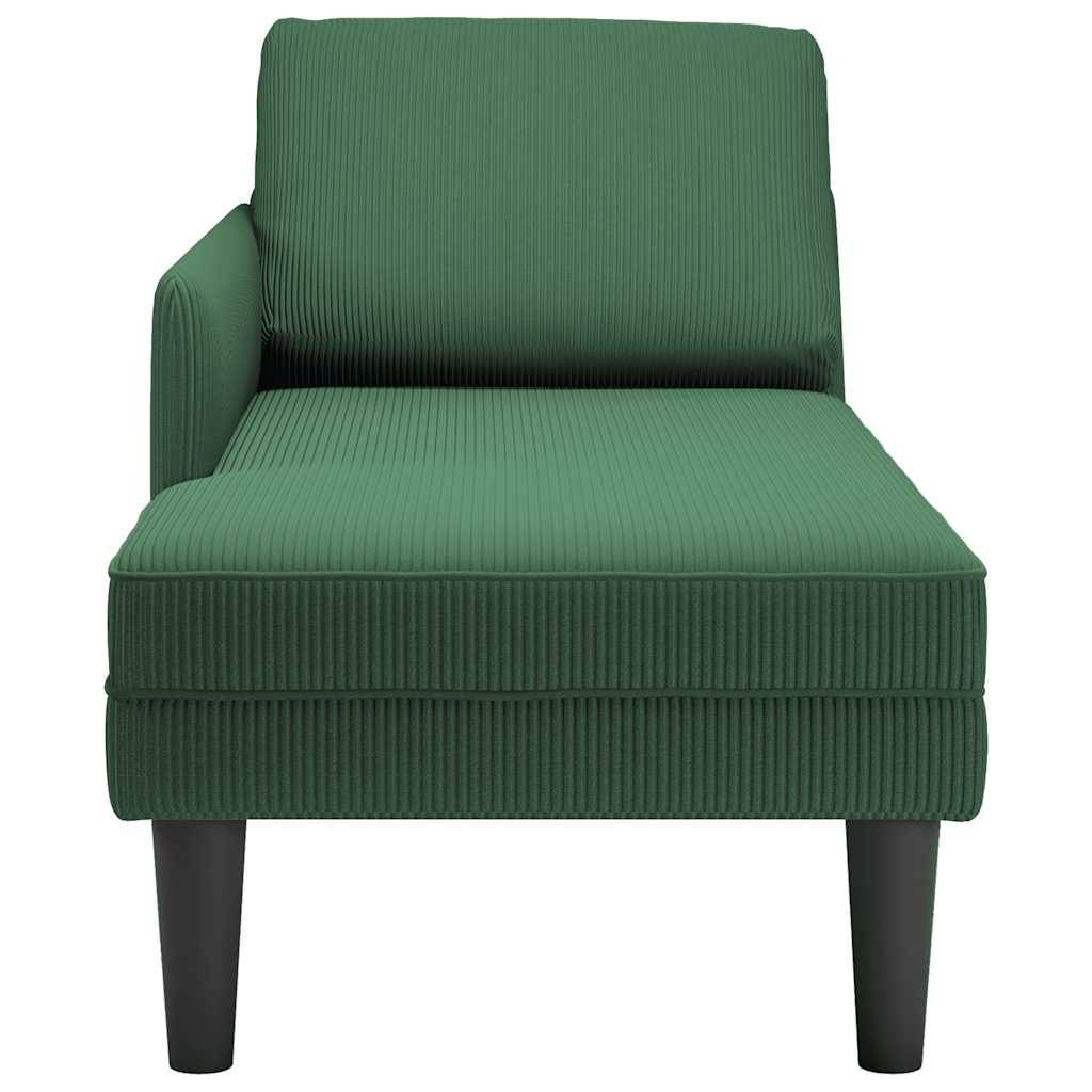 vidaXL Chaiselongue mit Kissen Dunkelgrün Cordstoff
