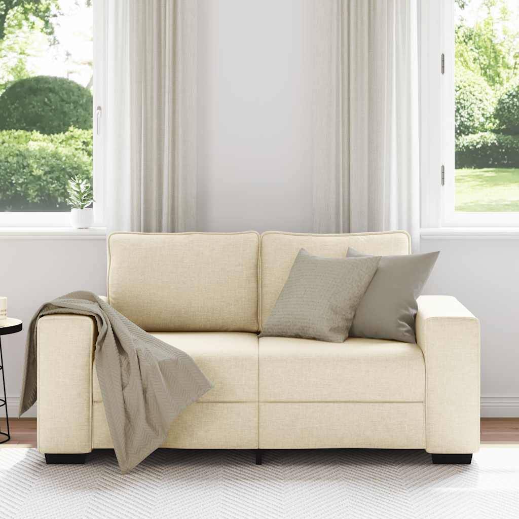 vidaXL 2-Sitzer-Sofa Creme 120 cm Stoff