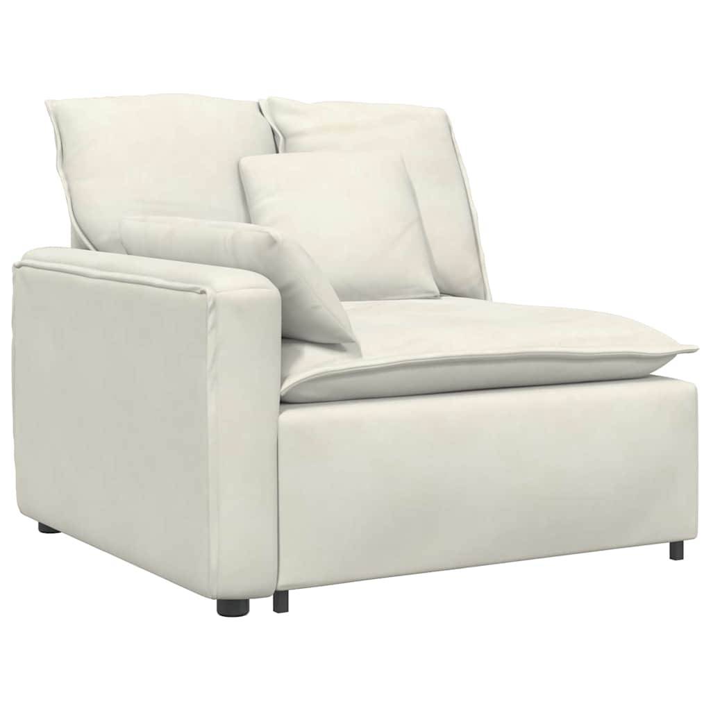 vidaXL Modulares Sofa mit Kissen Samt Cream