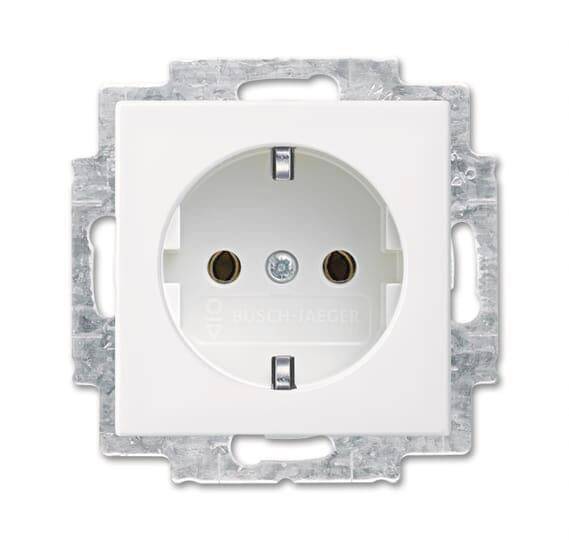 BJ balance SI Schuko Kombi 20EUC-914 alpinweiß Install.Baumaterial Schaltermat/Geb.Steu Schalter