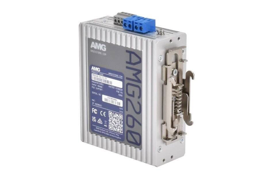 AMG Systems AMG260-2G-1S-PD, Industrieller PoE Medienkonverter, 2 x 10/100/1000BT RJ45 , 1 x 100/1000FX SFP Slot, ohne