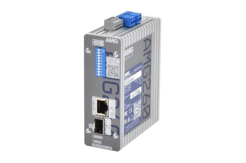 AMG Systems AMG260-1G-1S, Industrieller Medienkonverter, 1 x 10/100/1000BT RJ45 , 1 x 100/1000FX SFP Slot, ohne SFP, DI