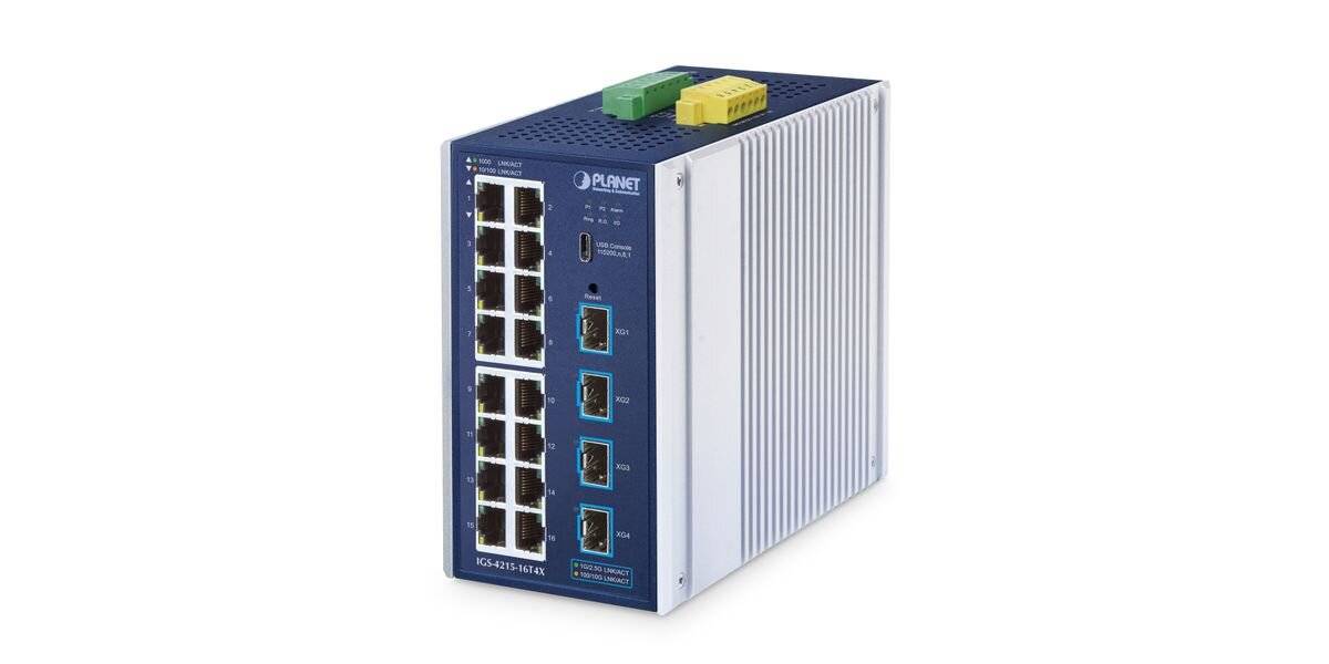 Planet Industrial L2/L4 16-Port Managed Switch IGS-4215-16T4