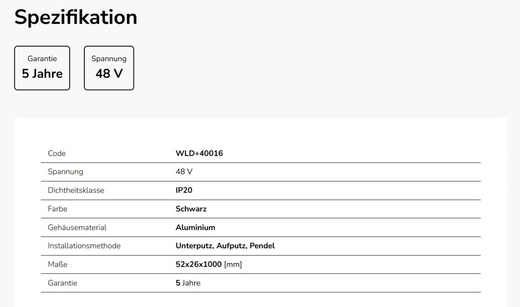 Spectrum LED SYSTEM Shift 48V Schienensystem Stromschiene 100 cm Aufbau 1m Einbau IP20 Schwarz
