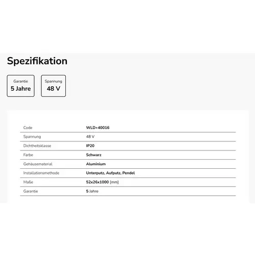 Spectrum LED SYSTEM Shift 48V Schienensystem Stromschiene 100 cm Aufbau 1m Einbau IP20 Schwarz Spectrum LED SYSTEM Shift 48V Schienensystem Stromschiene 100 cm Aufbau 1m Einbau IP20 Schwarz
