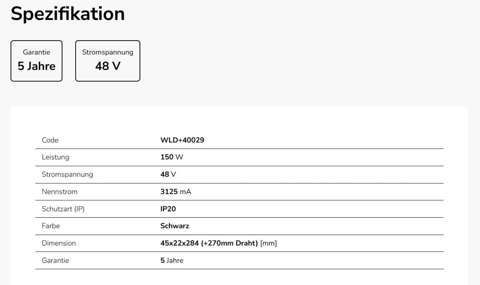 Spectrum LED SYSTEM Shift 48V Schienensystem 150W Interner Treiber IP20 Schwarz