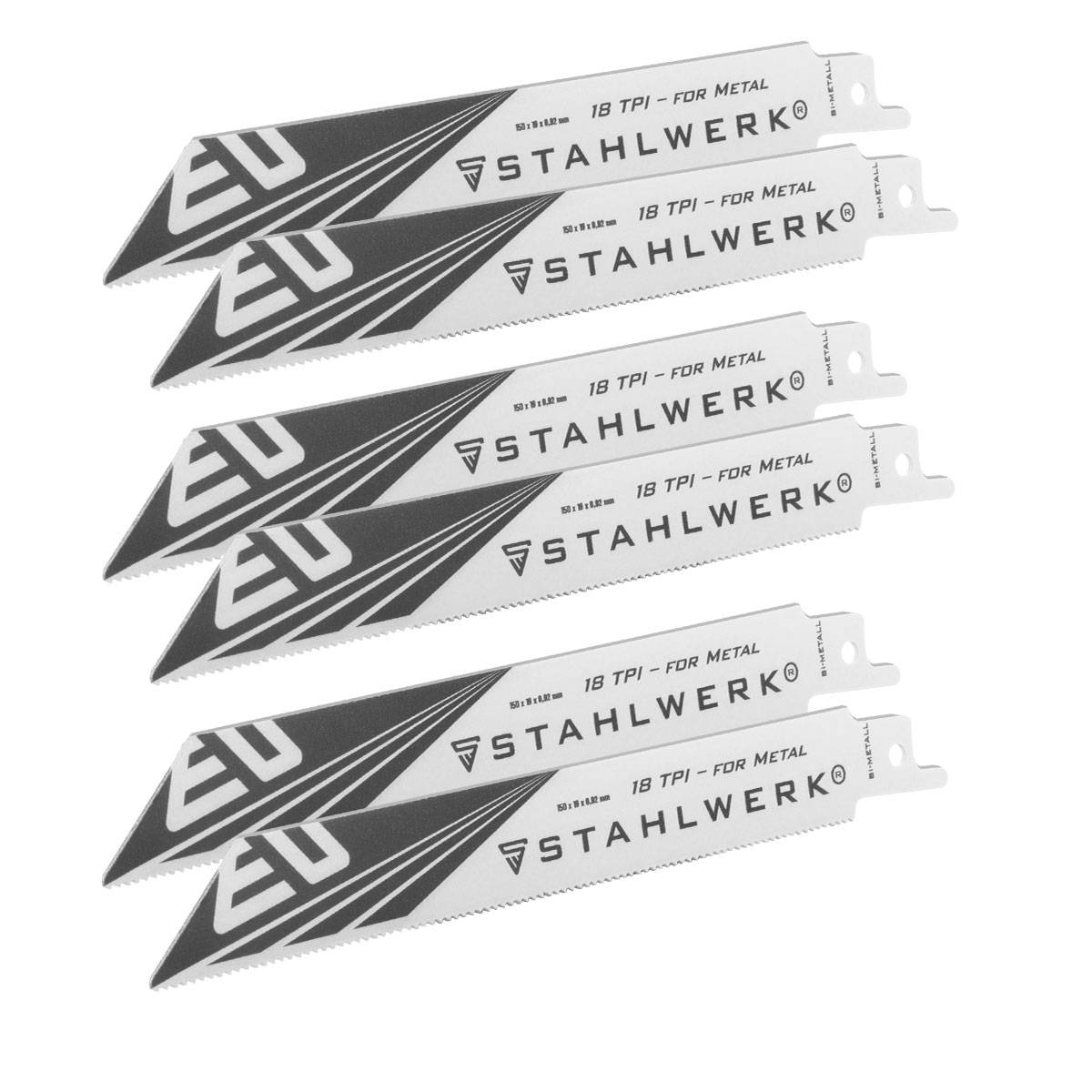 STAHLWERK Metall-Sägeblatt 6er Set 150 x 19 x 0,92 mm für 1/2 Zoll Aufnahme
