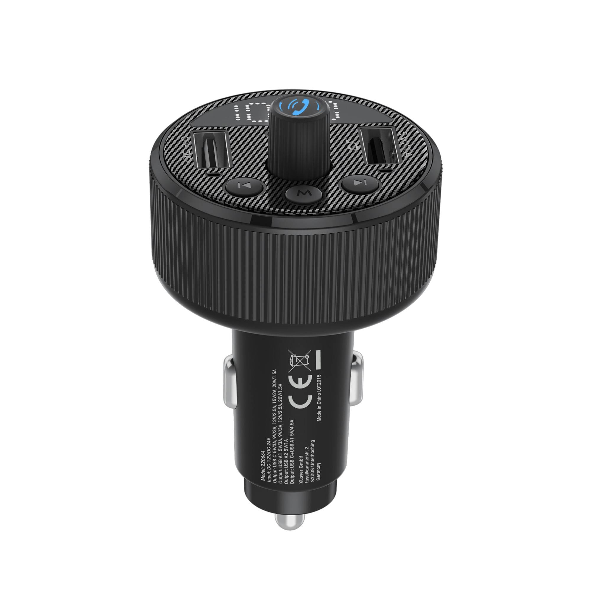 XLayer Kfz-Ladegerät 30W mit FM Transmitter schwarz