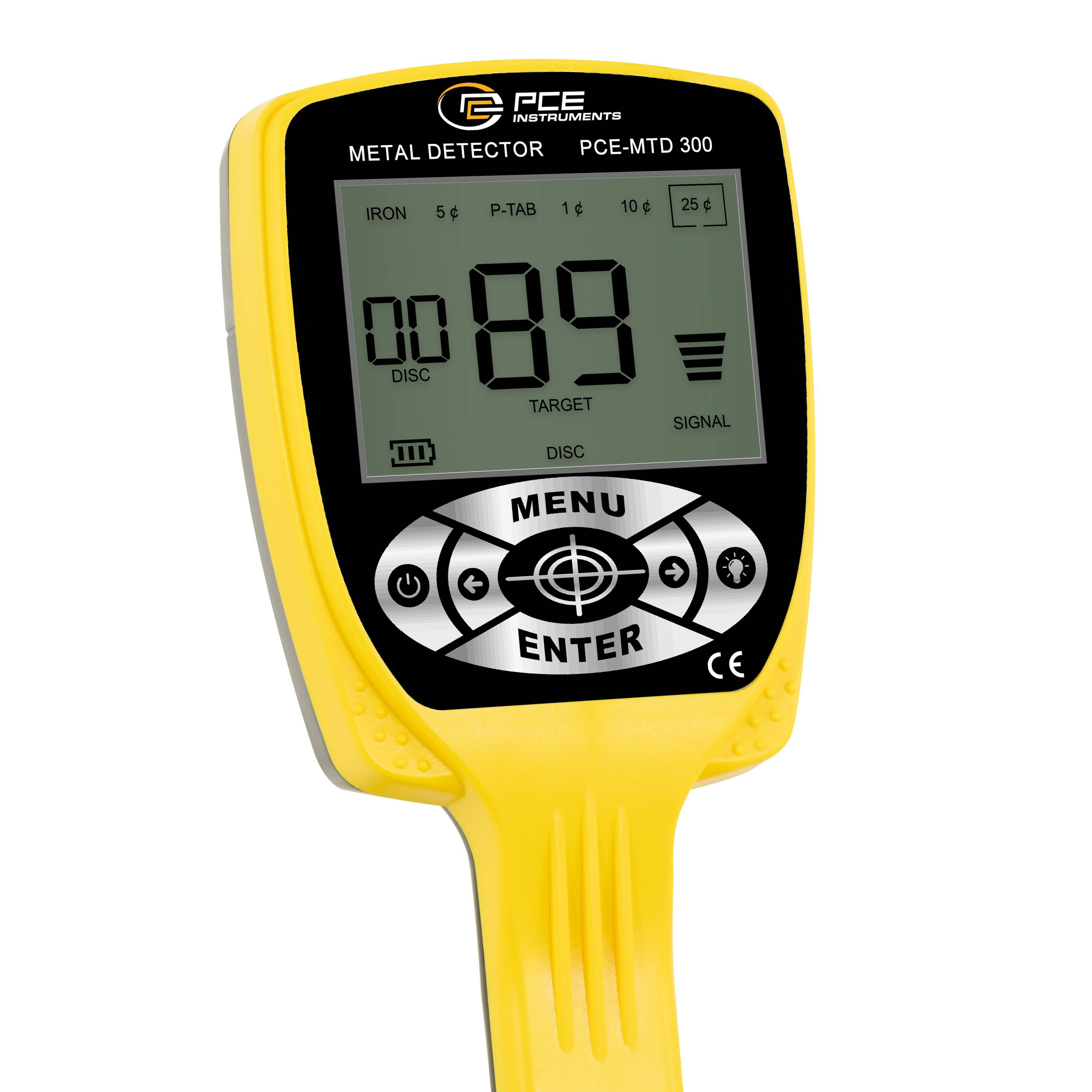 PCE Instruments Metalldetektor PCE-MTD 300 |Suchtiefe (max.) 18 cm |5 Erkennungsmodi |Kopfhöreranschluss |Faltbar