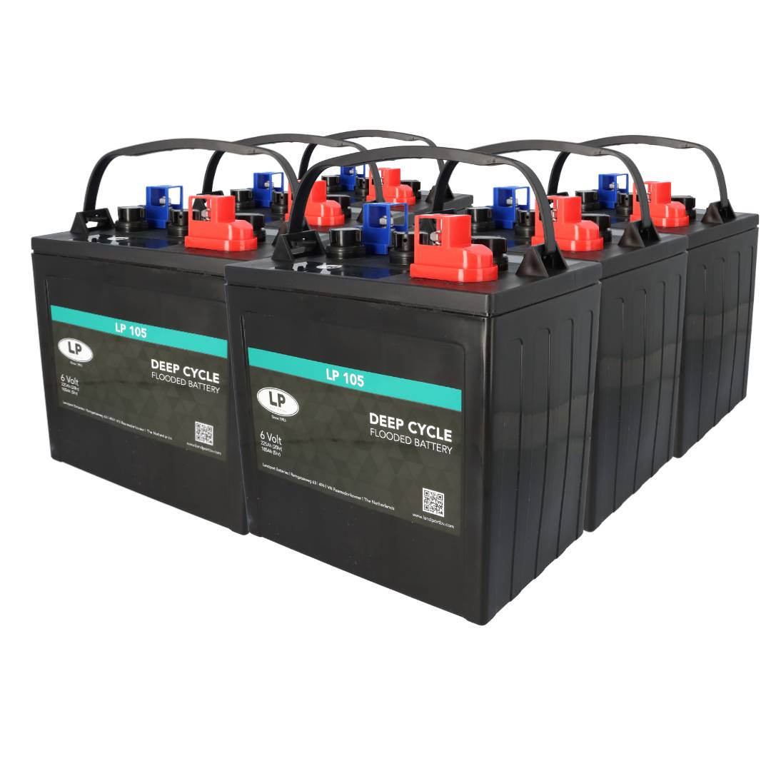6x Traktionsbatterie Landport LP 105 6V 225Ah Deep Cycle (36V)
