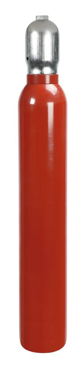 Ein leuchtend orangefarbener zylindrischer Poller, der zur Verkehrsregelung dient und aufrecht auf einem neutralen Hintergrund steht.