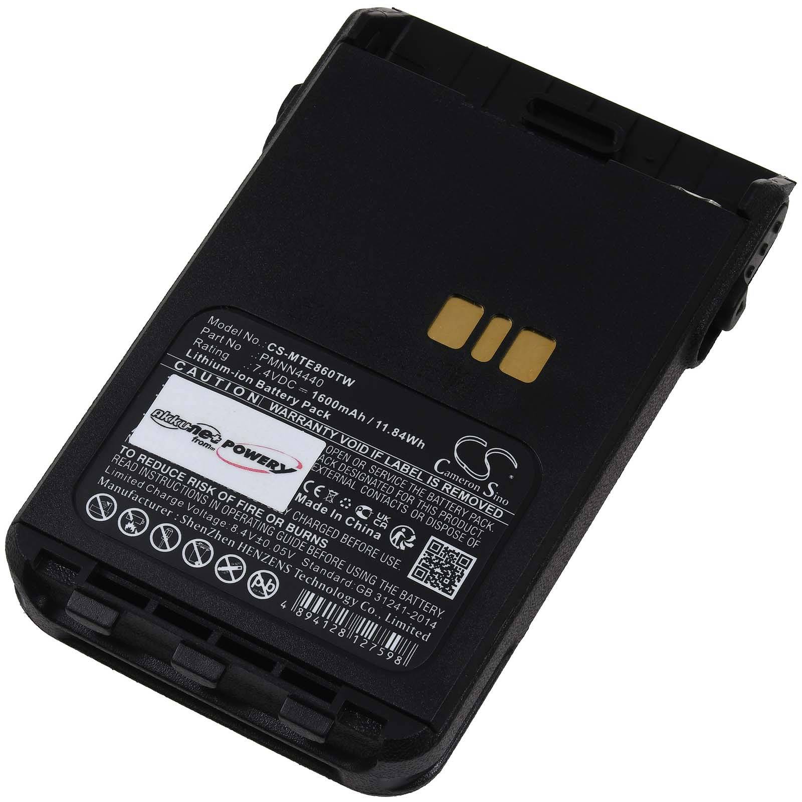 Powery Akku für Motorola XiR E8608i XiR E8628i Funkgerät, 7,4V, Li-Ion