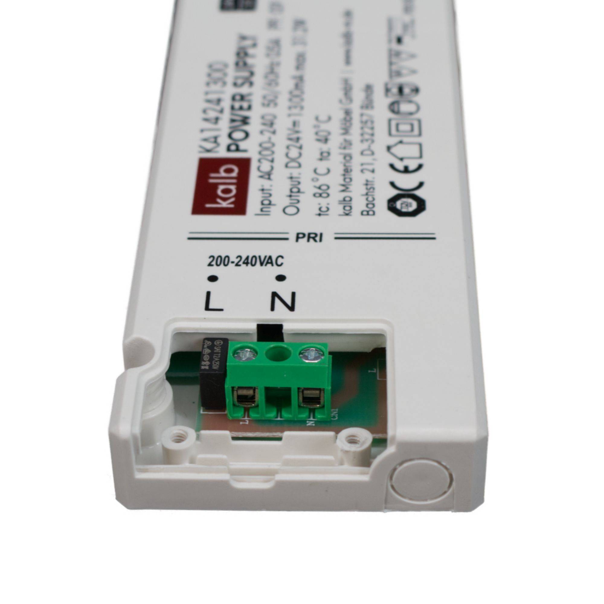 kalb | LED-Netzteil 24V DC Velion, TÜV-geprüft, ultraflach max. 17mm Höhe, IP20 zertifiziert, 230V auf 24V Trafo, 15W/30W/60W, für LED-Streifen &