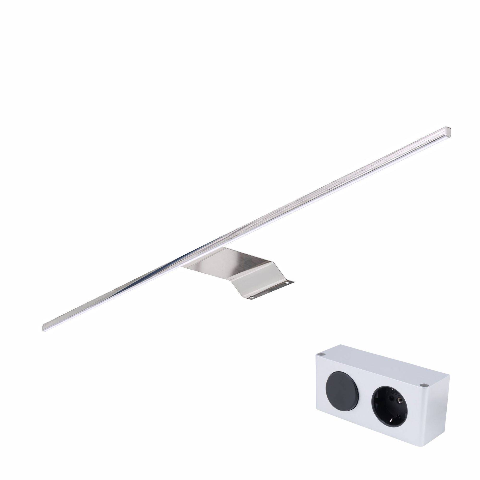 kalb | Eloria LED Spiegelschrankleuchte mit 230V Energiebox, 12V DC, Neutralweiß, Spiegelschrank Beleuchtung LED, Aufbauleuchte für Badezimmerschran