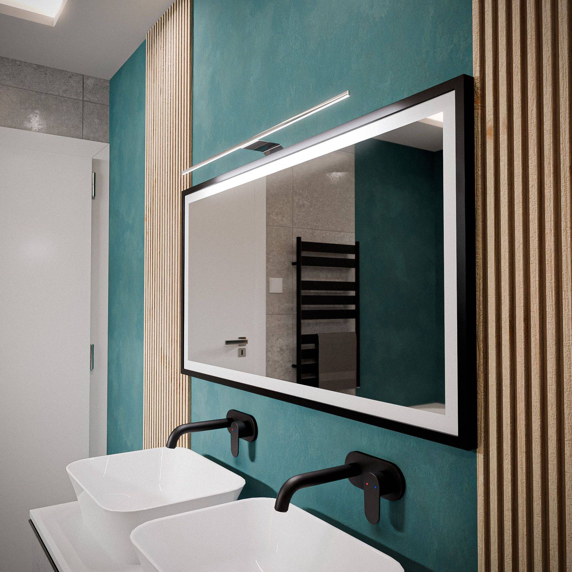 kalb | Eloria LED Spiegelschrankleuchte mit 230V Energiebox, 12V DC, Neutralweiß, Spiegelschrank Beleuchtung LED, Aufbauleuchte für Badezimmerschran