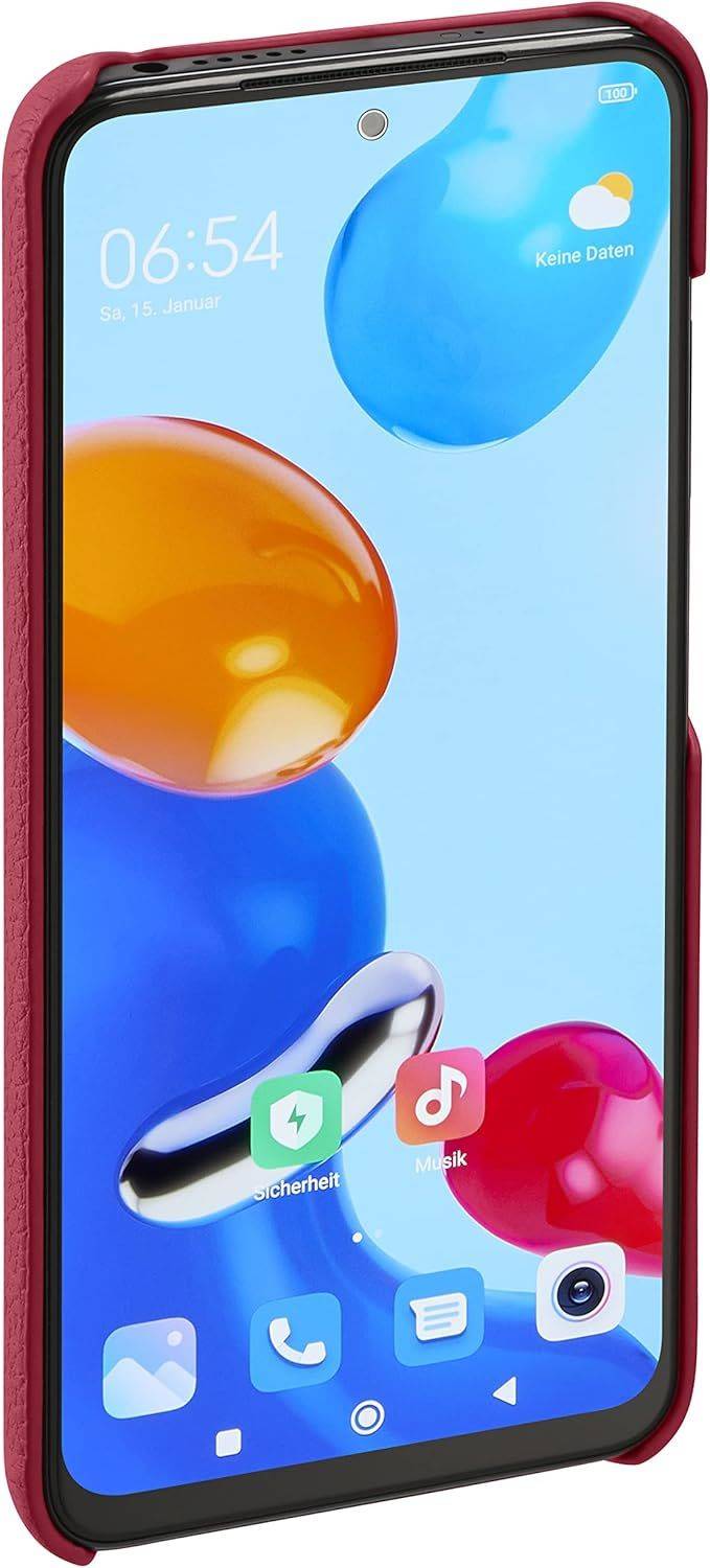 Xiaomi Lenny Echtleder Backcover für Xiaomi Redmi Note 11/11S Red