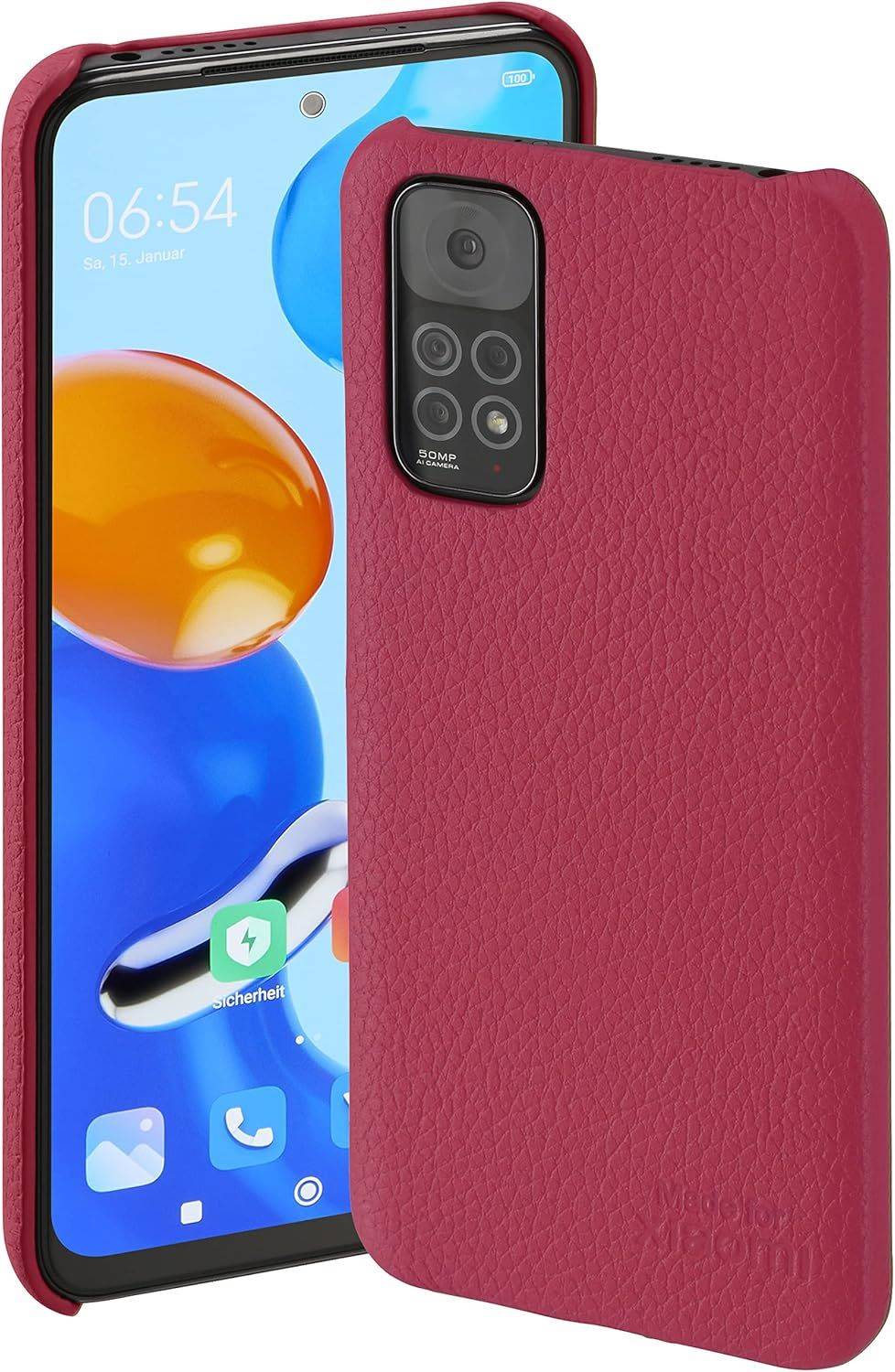 Xiaomi Lenny Echtleder Backcover für Xiaomi Redmi Note 11/11S Red