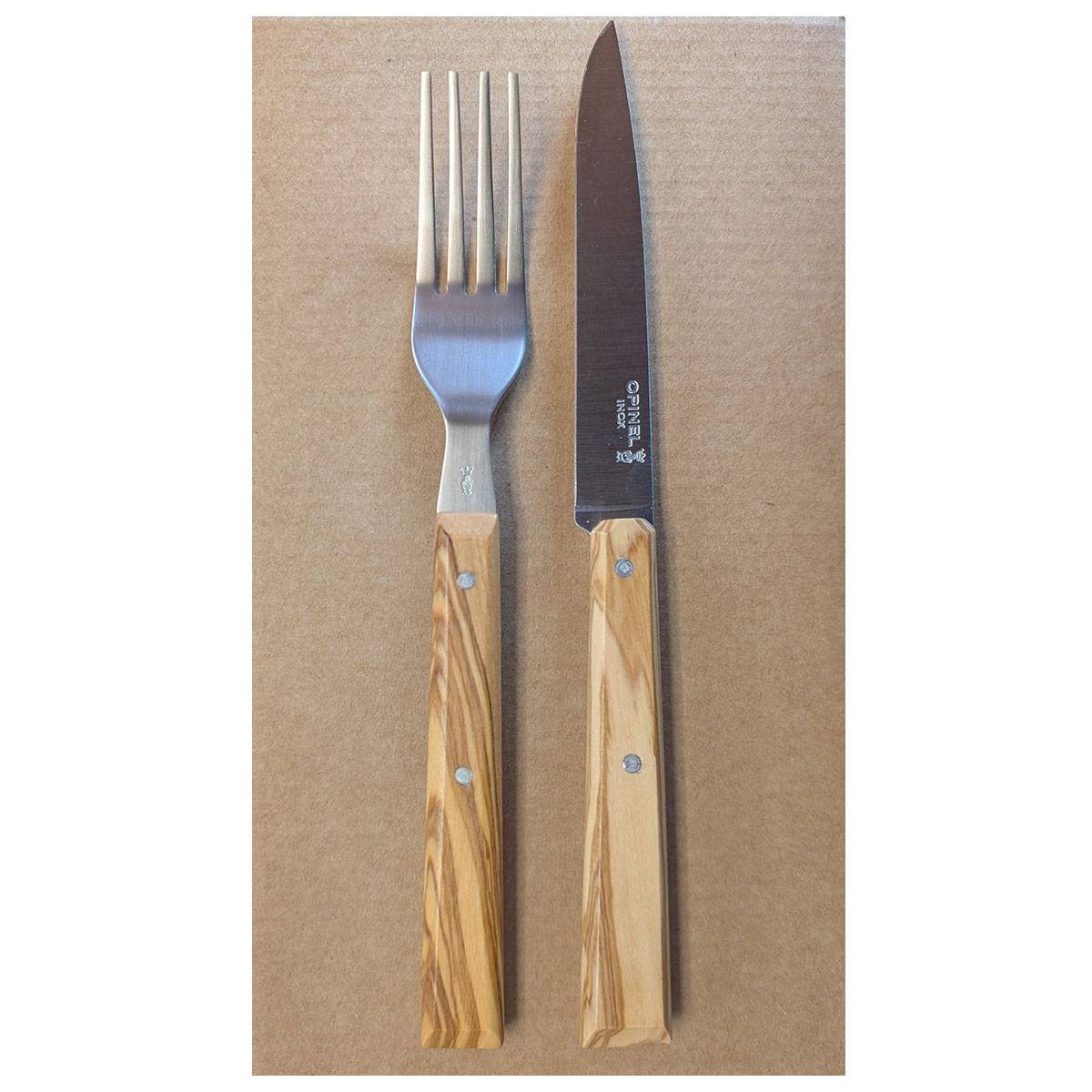 Opinel La Table Au Soleil Besteckset für 4 Personen - Olivenholz