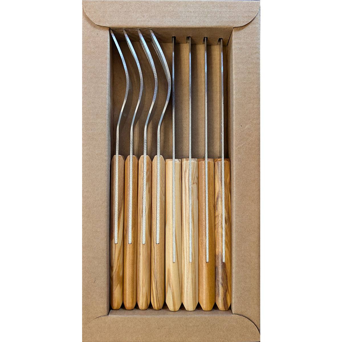 Opinel La Table Au Soleil Besteckset für 4 Personen - Olivenholz