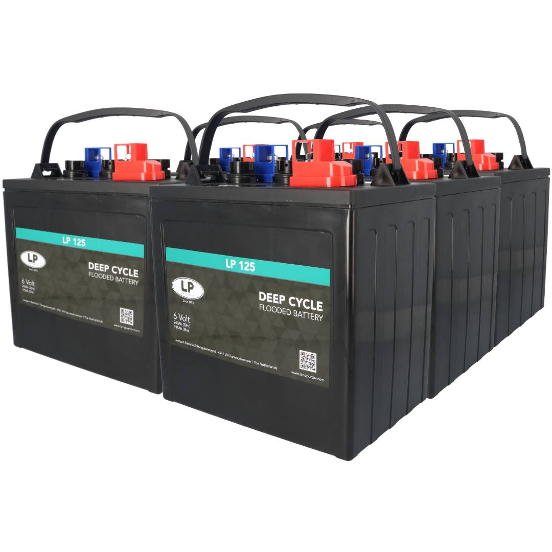 6x Landport LP 125 6V 240Ah Deep Cycle Traktionsbatterie (36V)