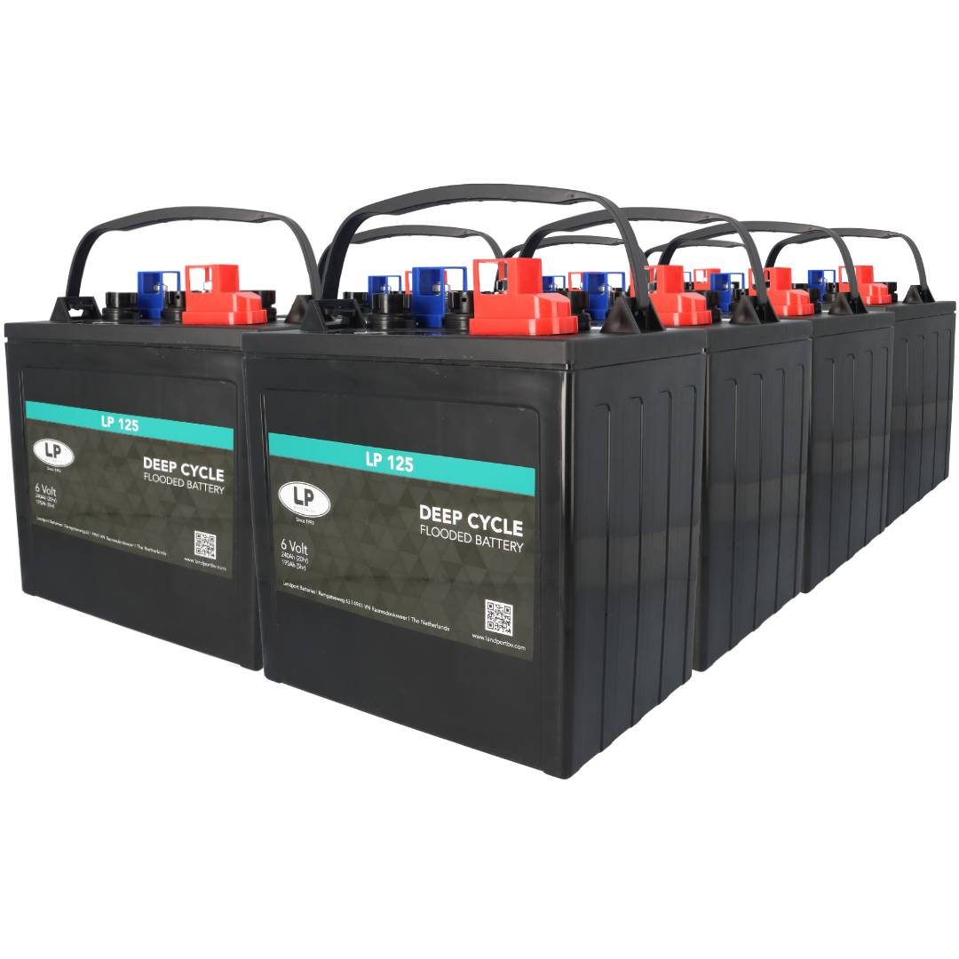 8x Landport LP 125 6V 240Ah Deep Cycle Traktionsbatterie (48V)