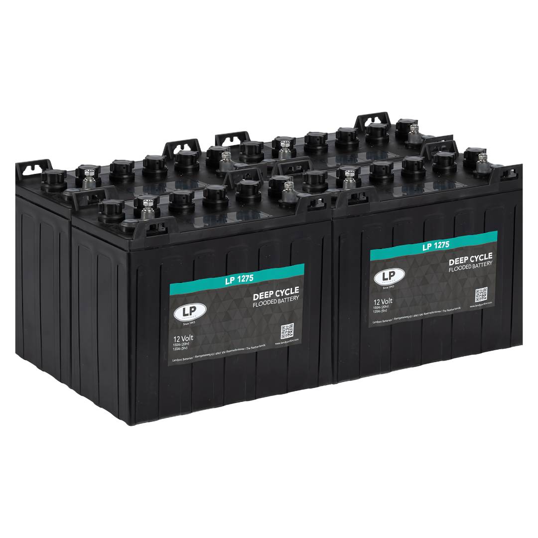 4x Landport LP 1275 12V 150Ah Deep Cycle Traktionsbatterie – Alternative T-1275 / CR GC155 / US12VXC