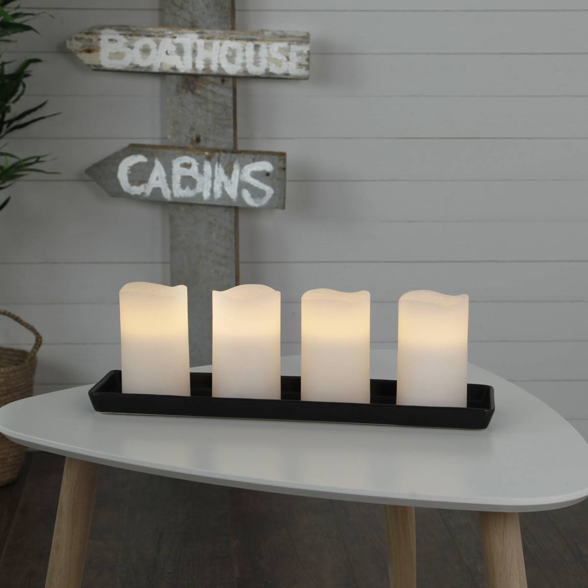 LED Kerzenset Echtwachs Advent Weihnachten flackernde LED Timer weiß 4er Set