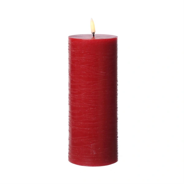 LED Kerze PIA Uyuni Rustik-Optik Echtwachs Timer rot H: 20cm bis zu 1000Std. LED Kerze PIA Uyuni Rustik-Optik Echtwachs Timer rot H: 20cm bis zu 1000Std.