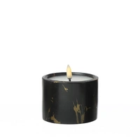 LED Kerze in Marmoroptik Zement Wachs 3D Flamme Timer H: 8,5cm D: 9cm schwarz LED Kerze in Marmoroptik Zement Wachs 3D Flamme Timer H: 8,5cm D: 9cm schwarz