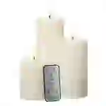 LED Kerzenset PIA Rustik-Optik Adventskerzen 3er Set creme mit Batterien/Fernb. LED Kerzenset PIA Rustik-Optik Adventskerzen 3er Set creme mit Batterien/Fernb.